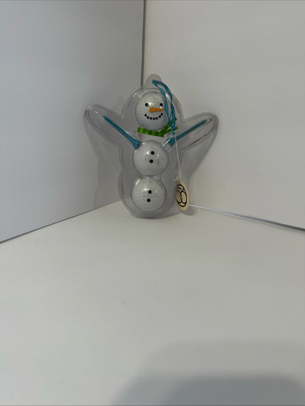 Department 56 White Snowman Figurine with Blue and Green Accents